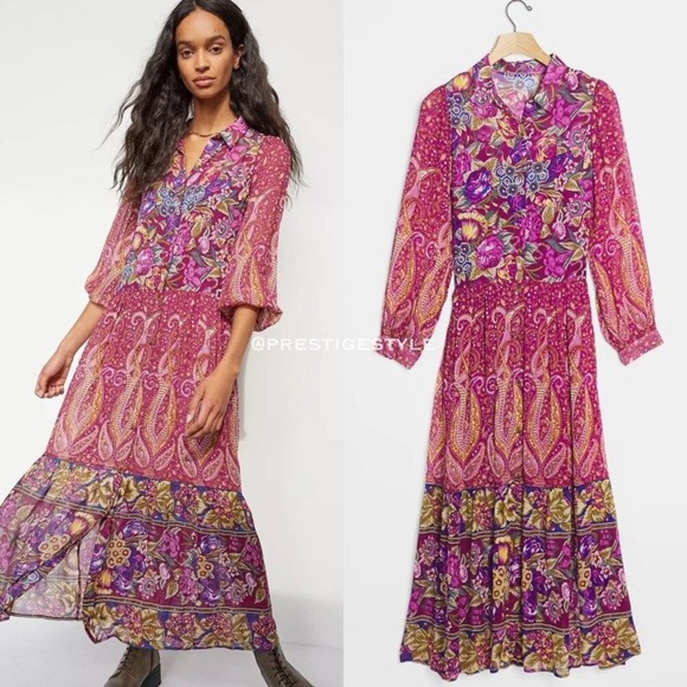 Anthropologie Nicole Floral Shirtdress Size Mp